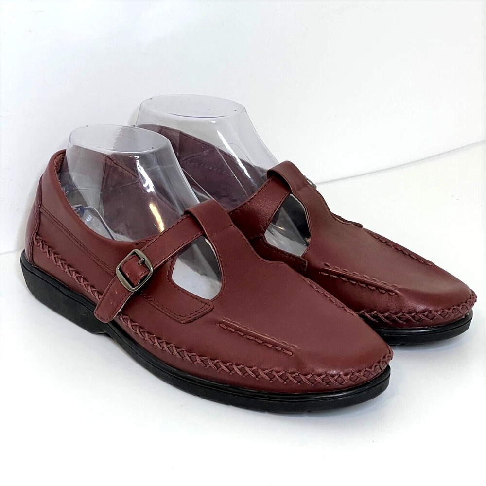 Propet Womens Cafe Walker Mary Jane Walking Shoes 9.5M Brown Leather W3205